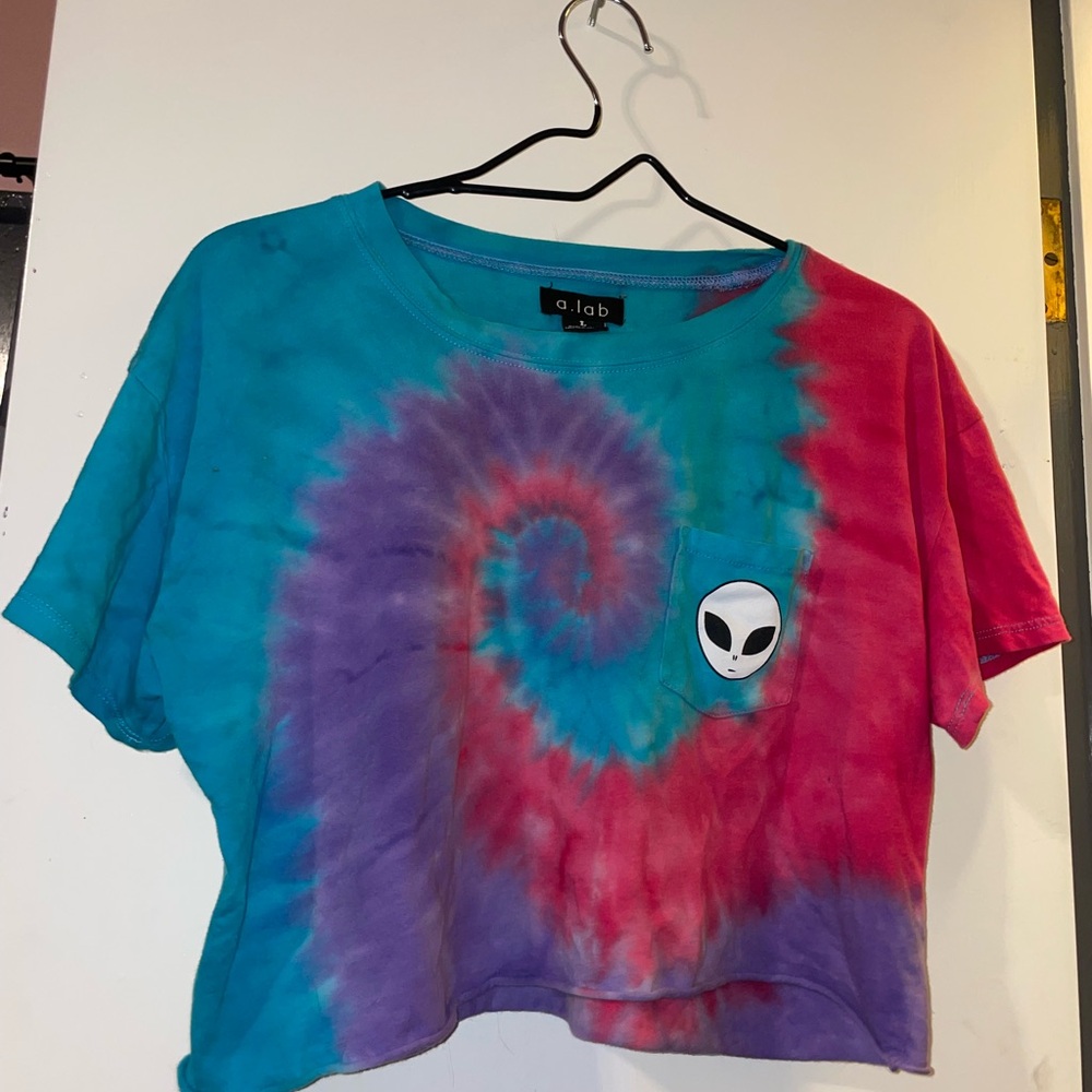 A.Lab Women's Tie-Dye Crop Top - Blue, Purple, Red